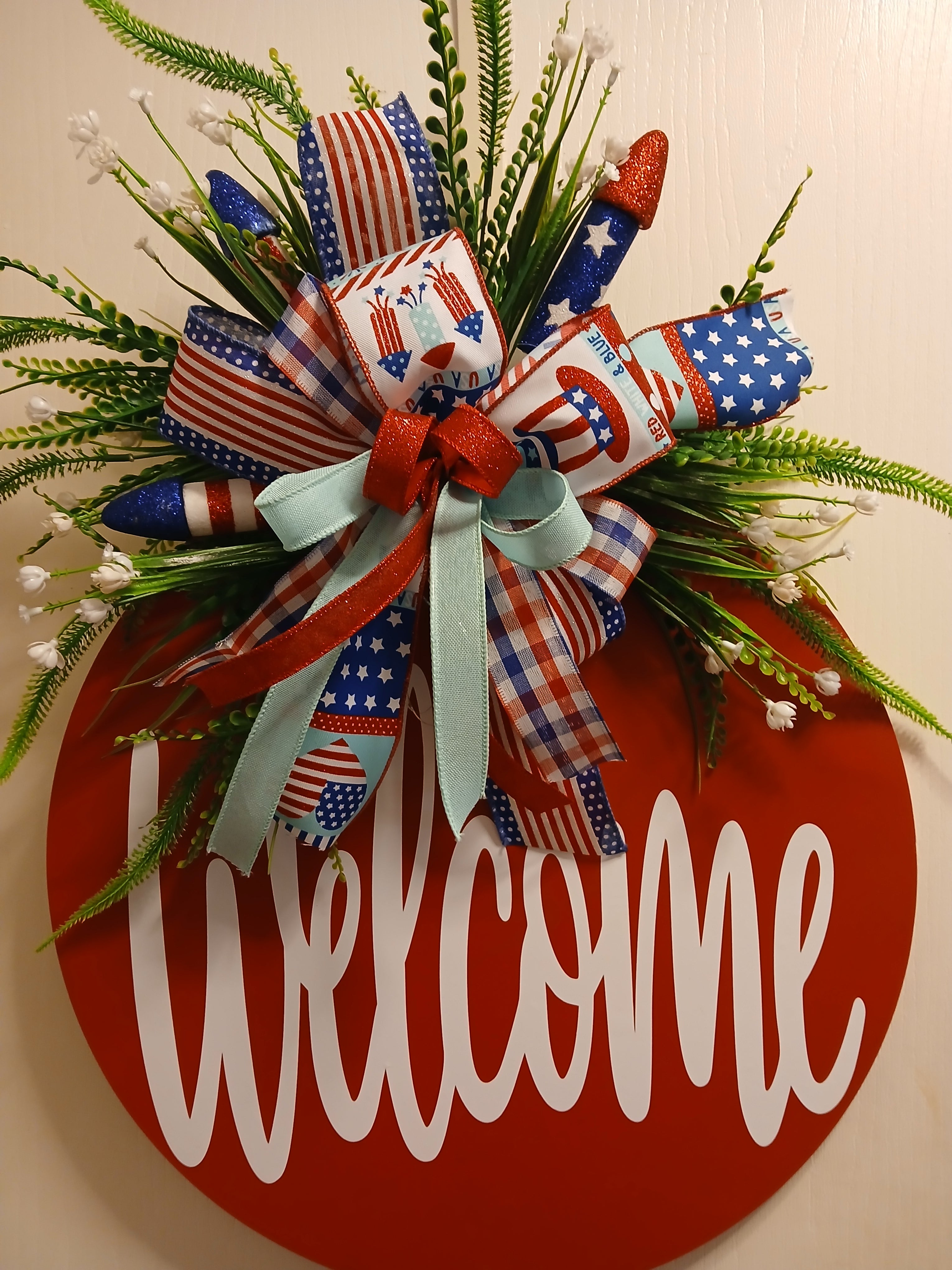 Fourth of July  Welcome Door Hanger
