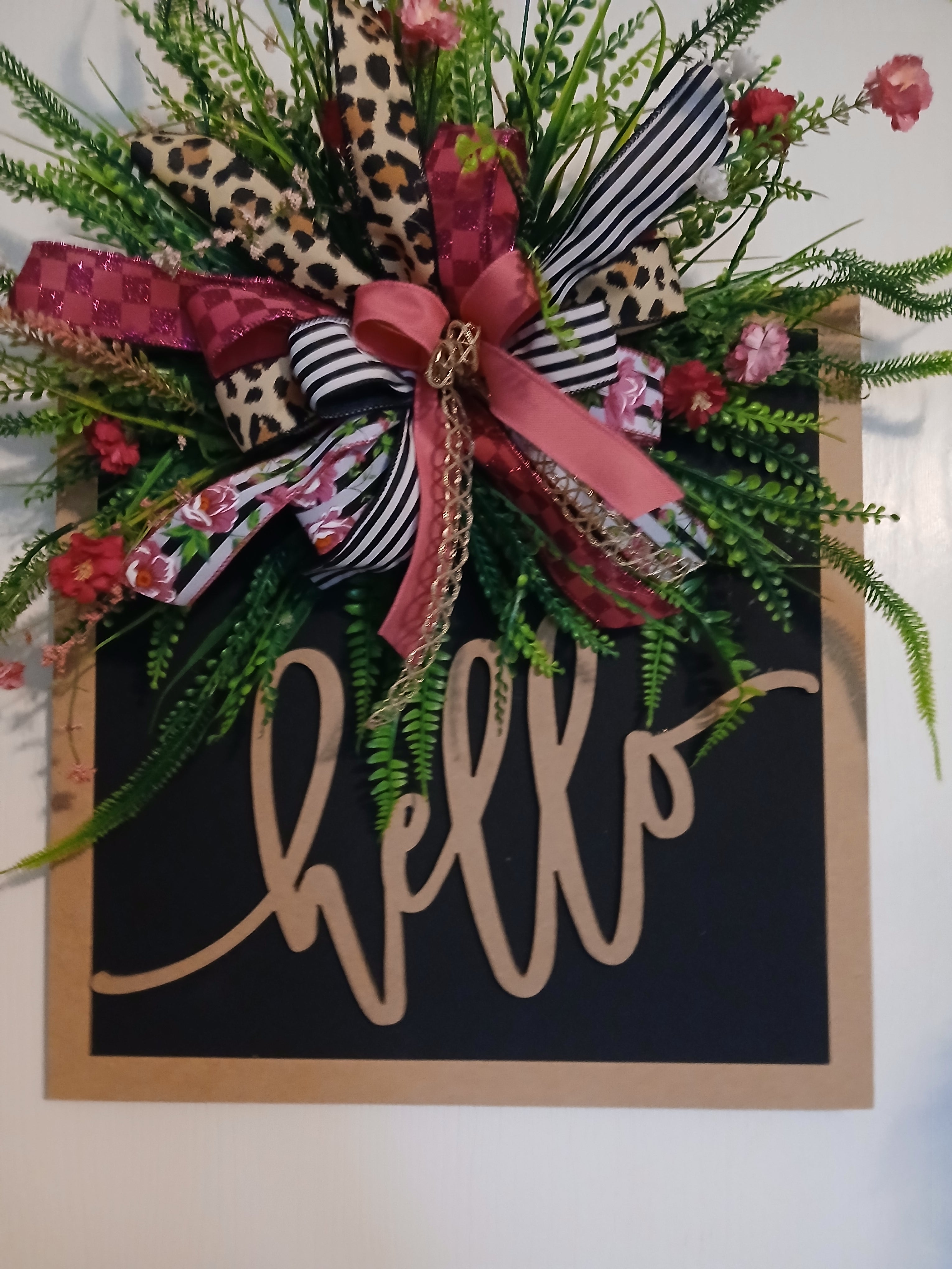 Black and Natural Hello Door Hanger